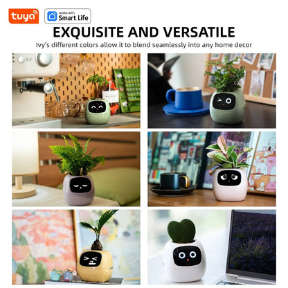 Smart Planter, Tuya Ivy Smart Planter, Endless Fun Over 49 Rich Expressions,7 smart sensors,AI Chips Make Raising Plants Easy and Fun