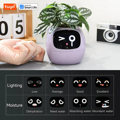 Smart Planter, Tuya Ivy Smart Planter, Endless Fun Over 49 Rich Expressions,7 smart sensors,AI Chips Make Raising Plants Easy and Fun